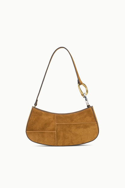 STAUD Handbags Ollie Bag Tan Patchwork Suede Mini Shoulder Bag - Staud