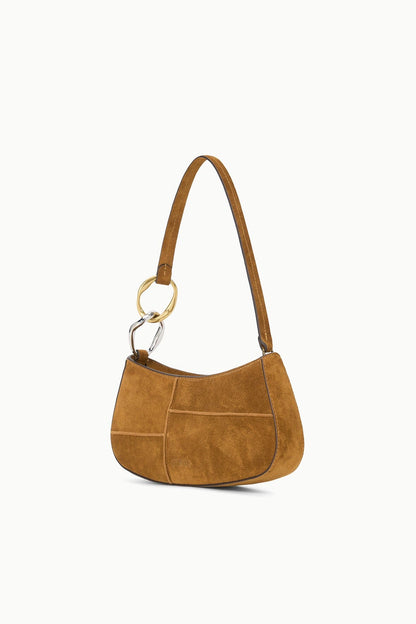 STAUD Handbags Ollie Bag Tan Patchwork Suede Mini Shoulder Bag - Staud