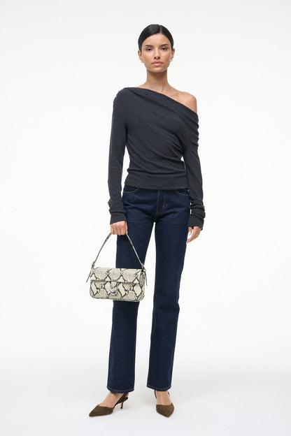 STAUD Handbags Harlow Bag White Snake