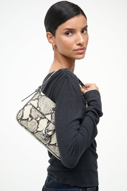 STAUD Handbags Harlow Bag White Snake