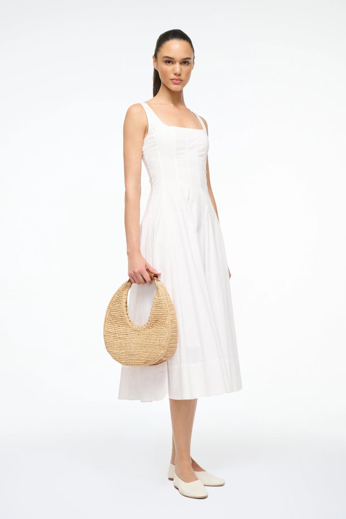 STAUD Handbags Moon Raffia Bag Natural Tan