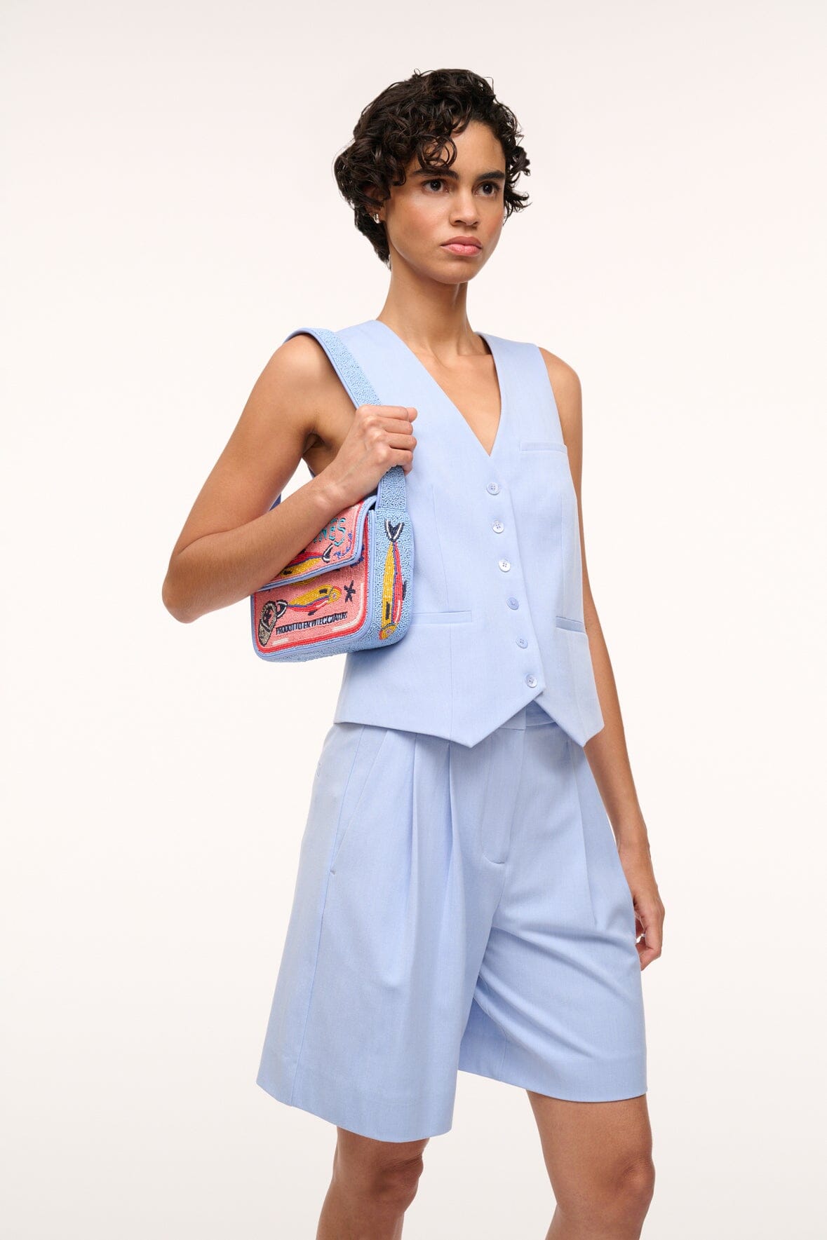 STAUD Handbags Tommy Beaded Bag Staudines Pink