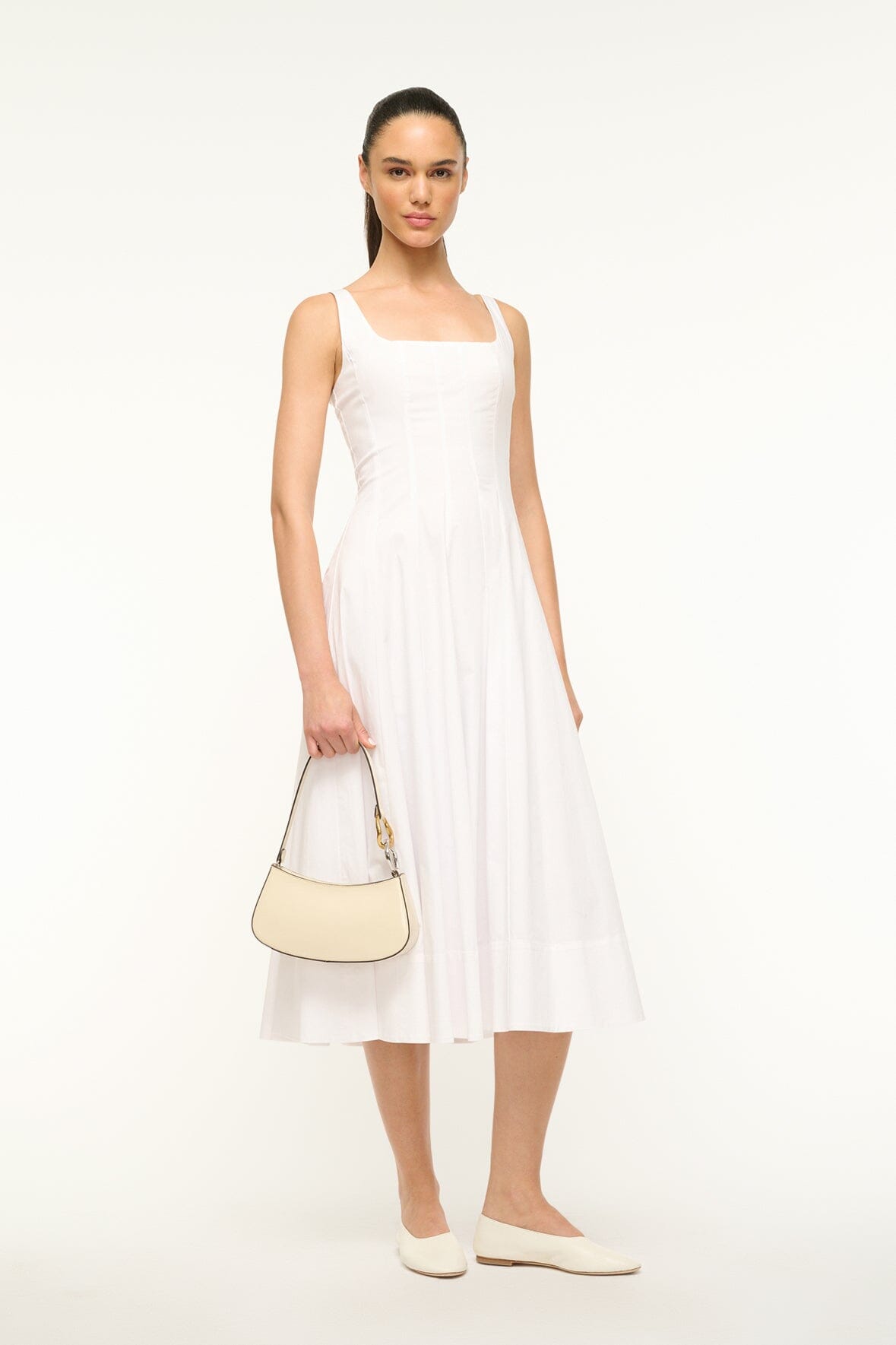 STAUD Handbags Ollie Bag Cream Leather Mini Shoulder Bag - Staud