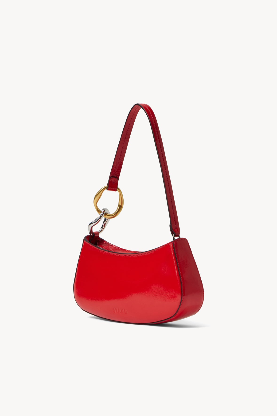 STAUD Handbags Ollie Bag Cherry Red Leather Mini Shoulder Bag - Staud