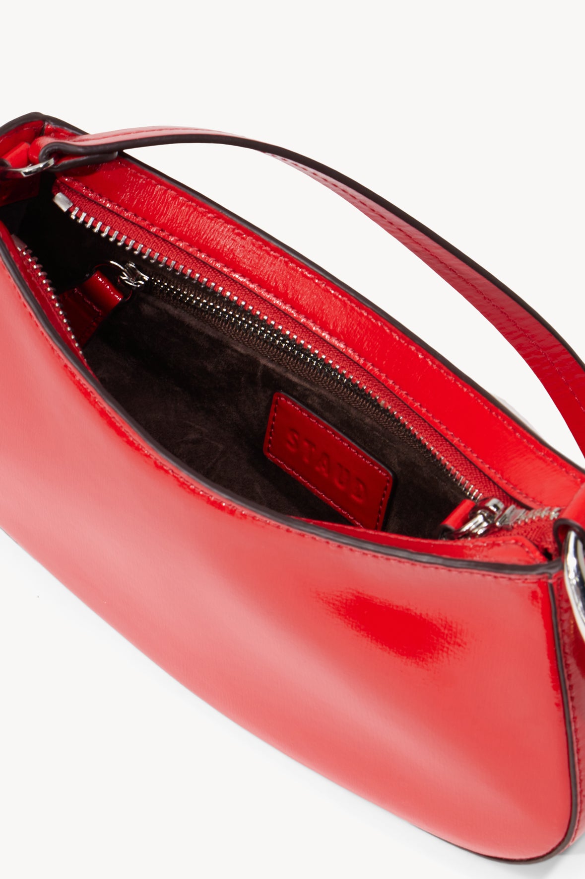 STAUD Handbags Ollie Bag Cherry Red Leather Mini Shoulder Bag - Staud