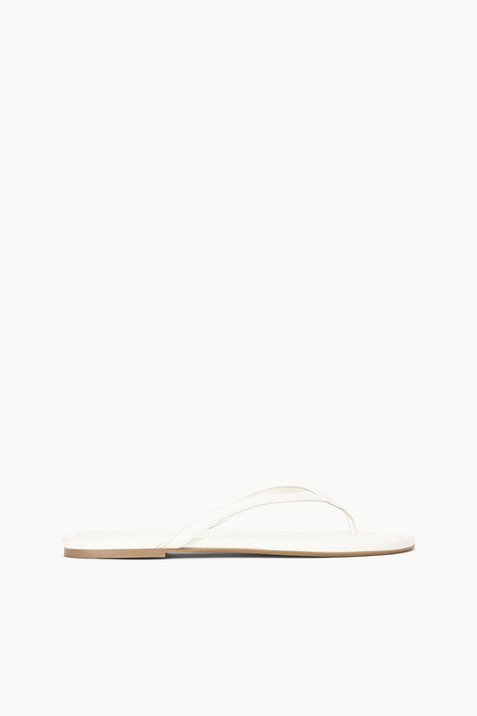 STAUD Shoes Freja Paper White Leather Flip Flop Sandals