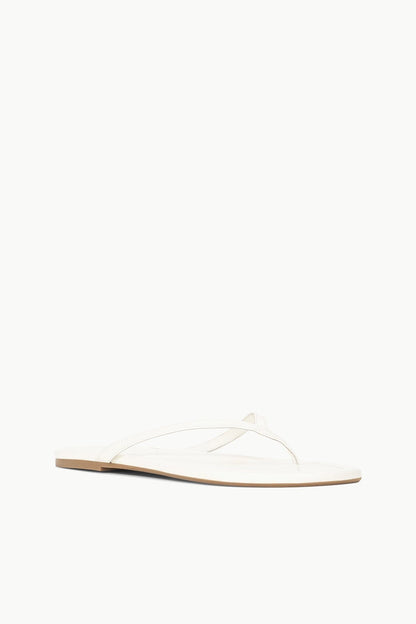 STAUD Shoes Freja Paper White Leather Flip Flop Sandals