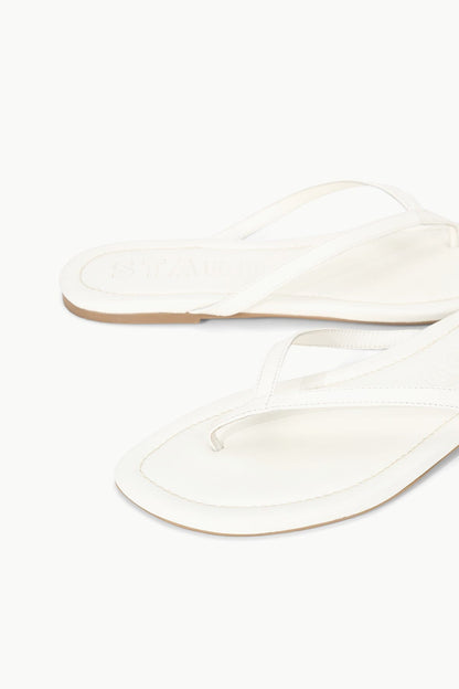 STAUD Shoes Freja Paper White Leather Flip Flop Sandals