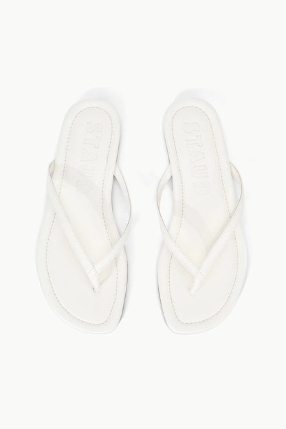 STAUD Shoes Freja Paper White Leather Flip Flop Sandals