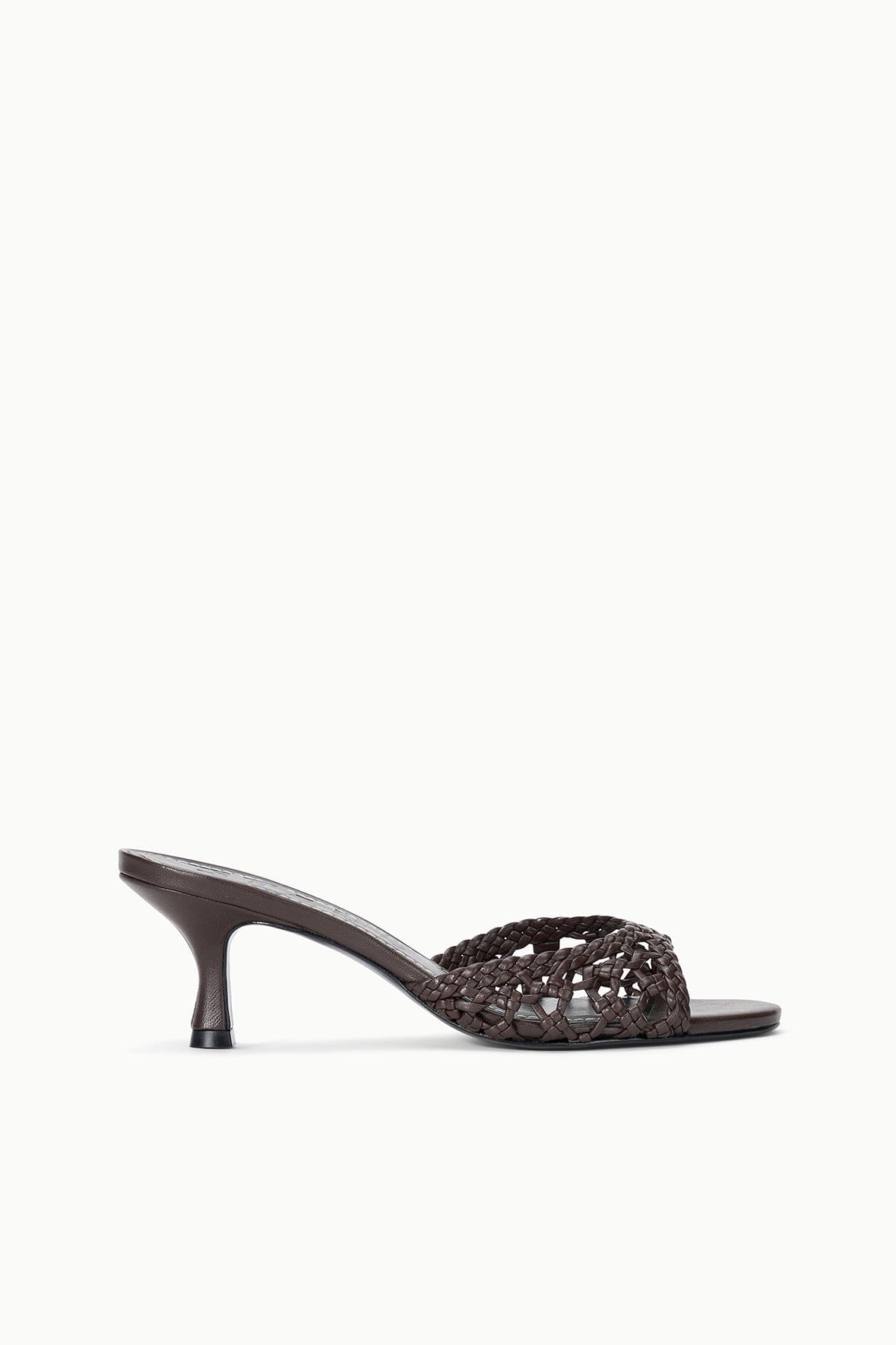 STAUD Shoes Brigitte Leather Mule Espresso Knotted