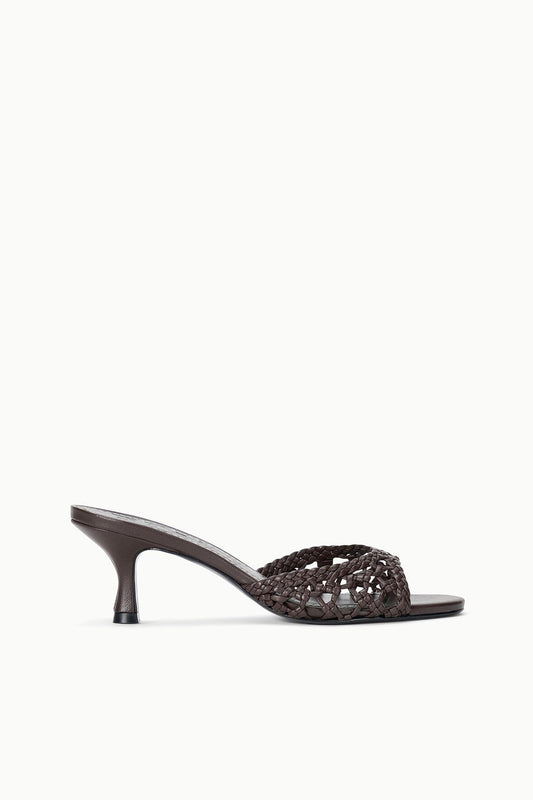 STAUD Shoes Brigitte Leather Mule Espresso Knotted