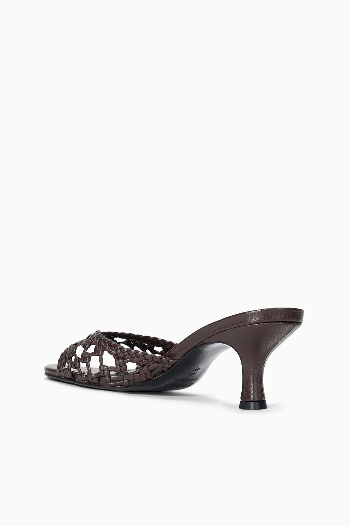 STAUD Shoes Brigitte Leather Mule Espresso Knotted
