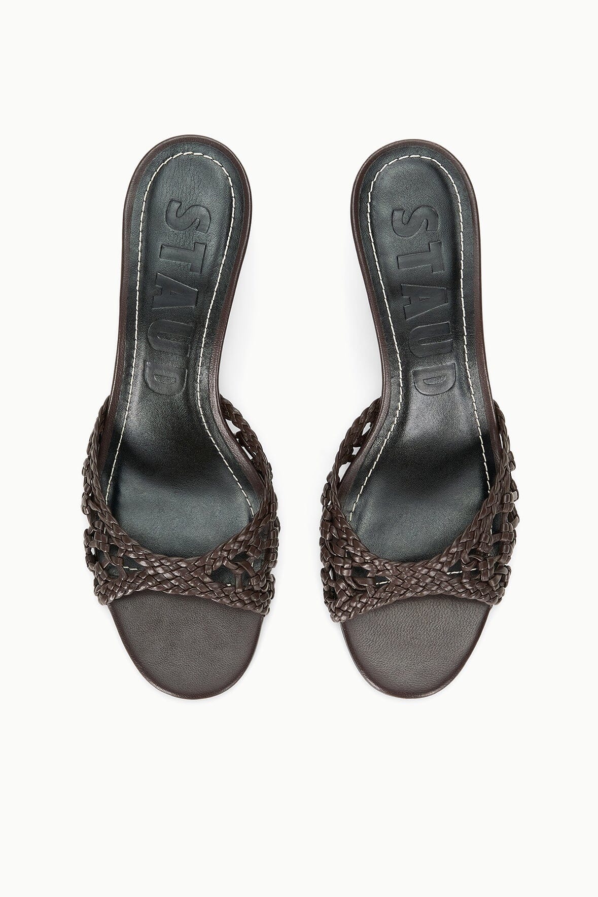 STAUD Shoes Brigitte Leather Mule Espresso Knotted