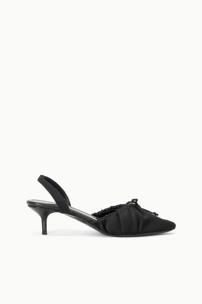 STAUD Shoes Alba Ballet Slingback Black Satin
