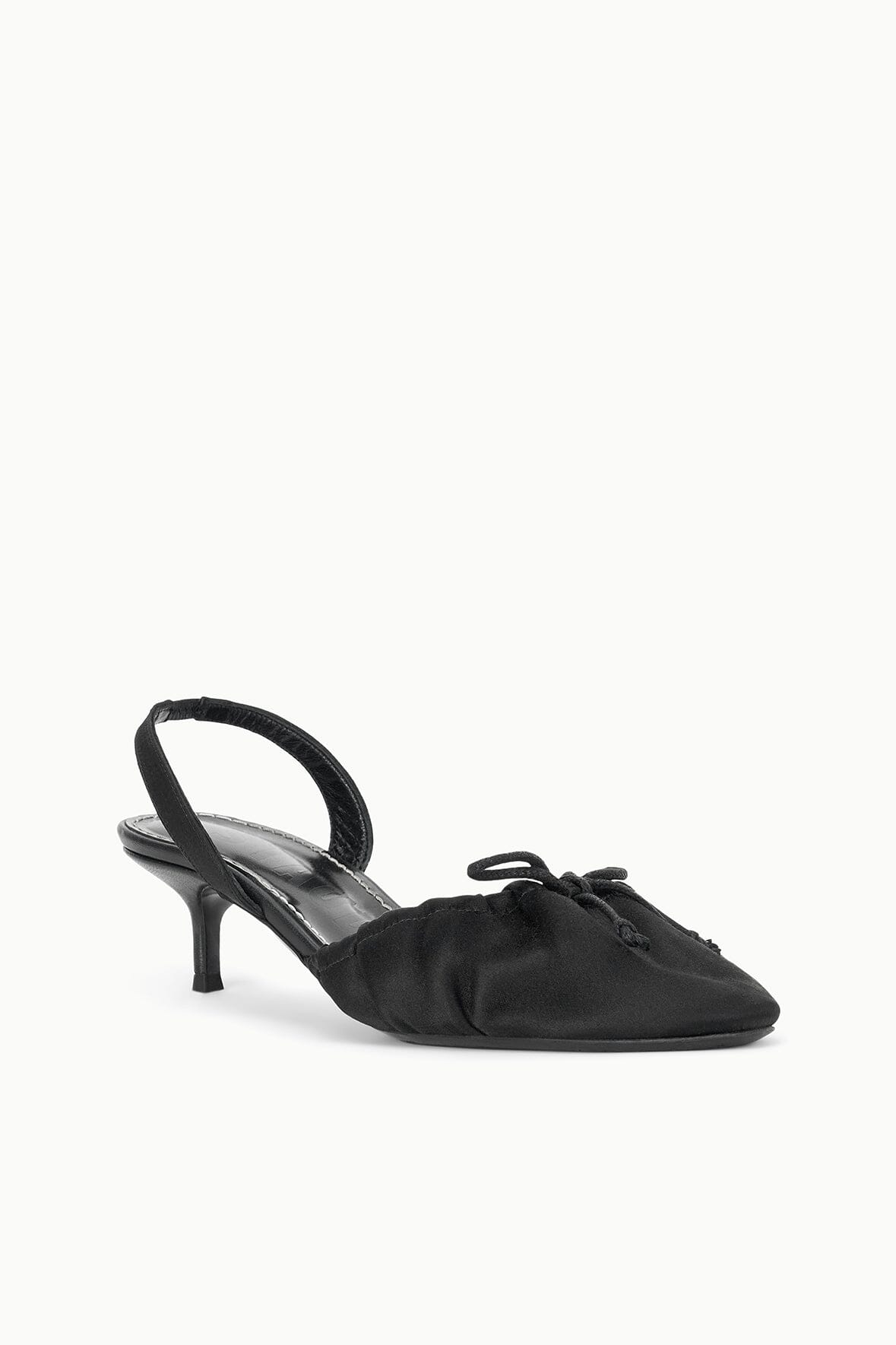 STAUD Shoes Alba Ballet Slingback Black Satin