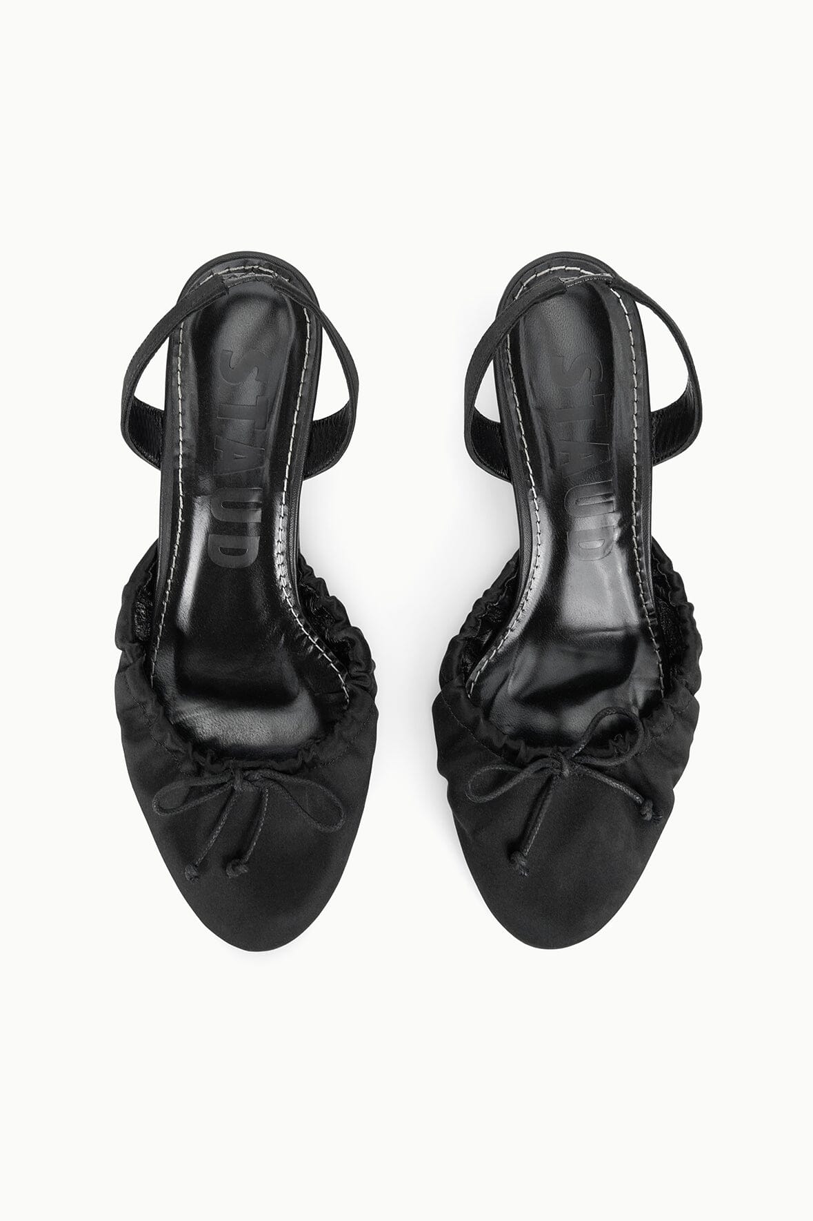 STAUD Shoes Alba Ballet Slingback Black Satin