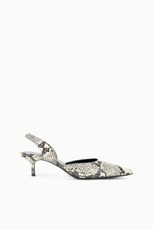 STAUD Shoes Sebastian Slingback White Snake