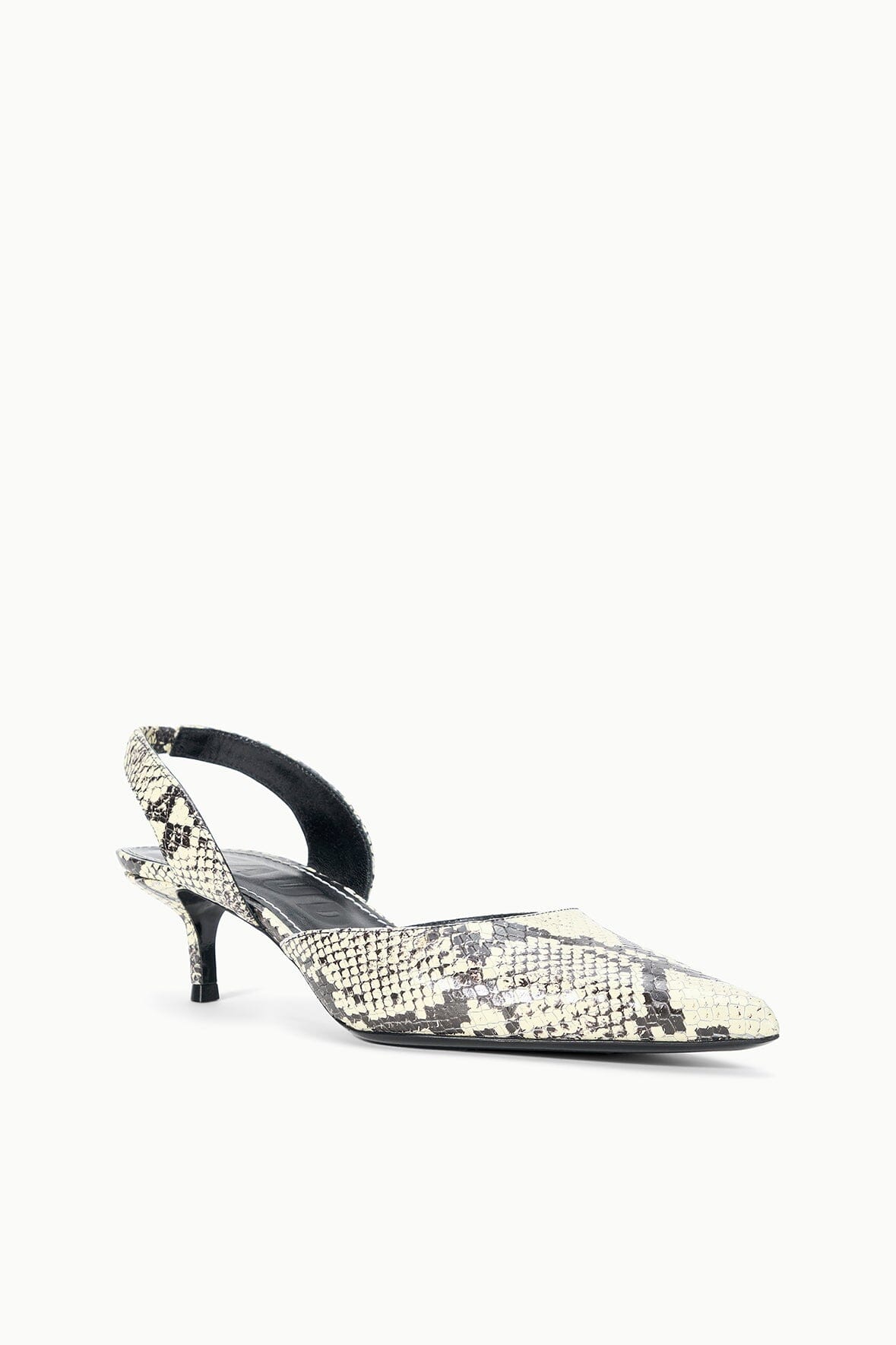 STAUD Shoes Sebastian Slingback White Snake