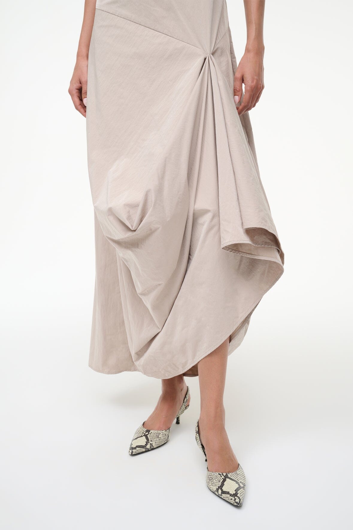 STAUD Shoes Sebastian Slingback White Snake