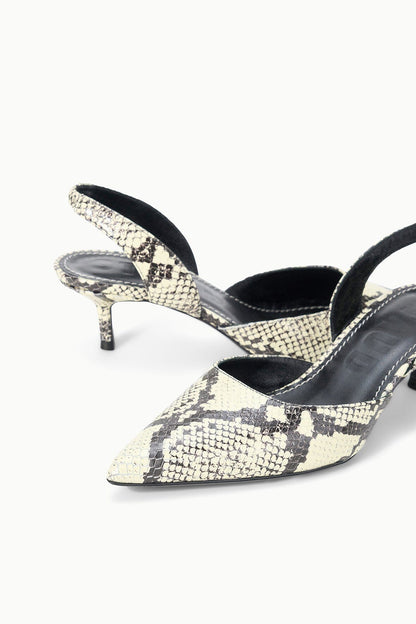 STAUD Shoes Sebastian Slingback White Snake