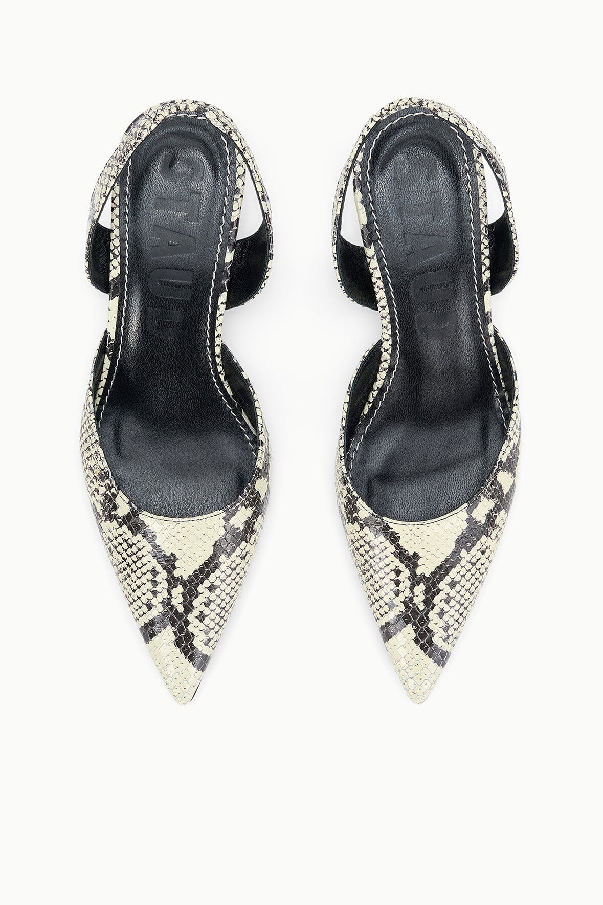 STAUD Shoes Sebastian Slingback White Snake