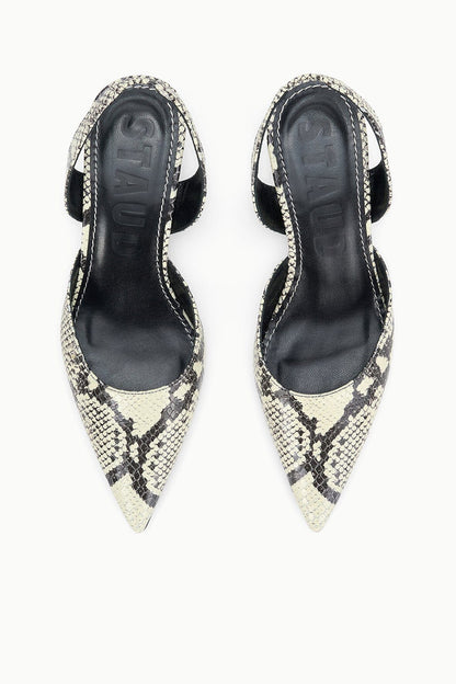 STAUD Shoes Sebastian Slingback White Snake