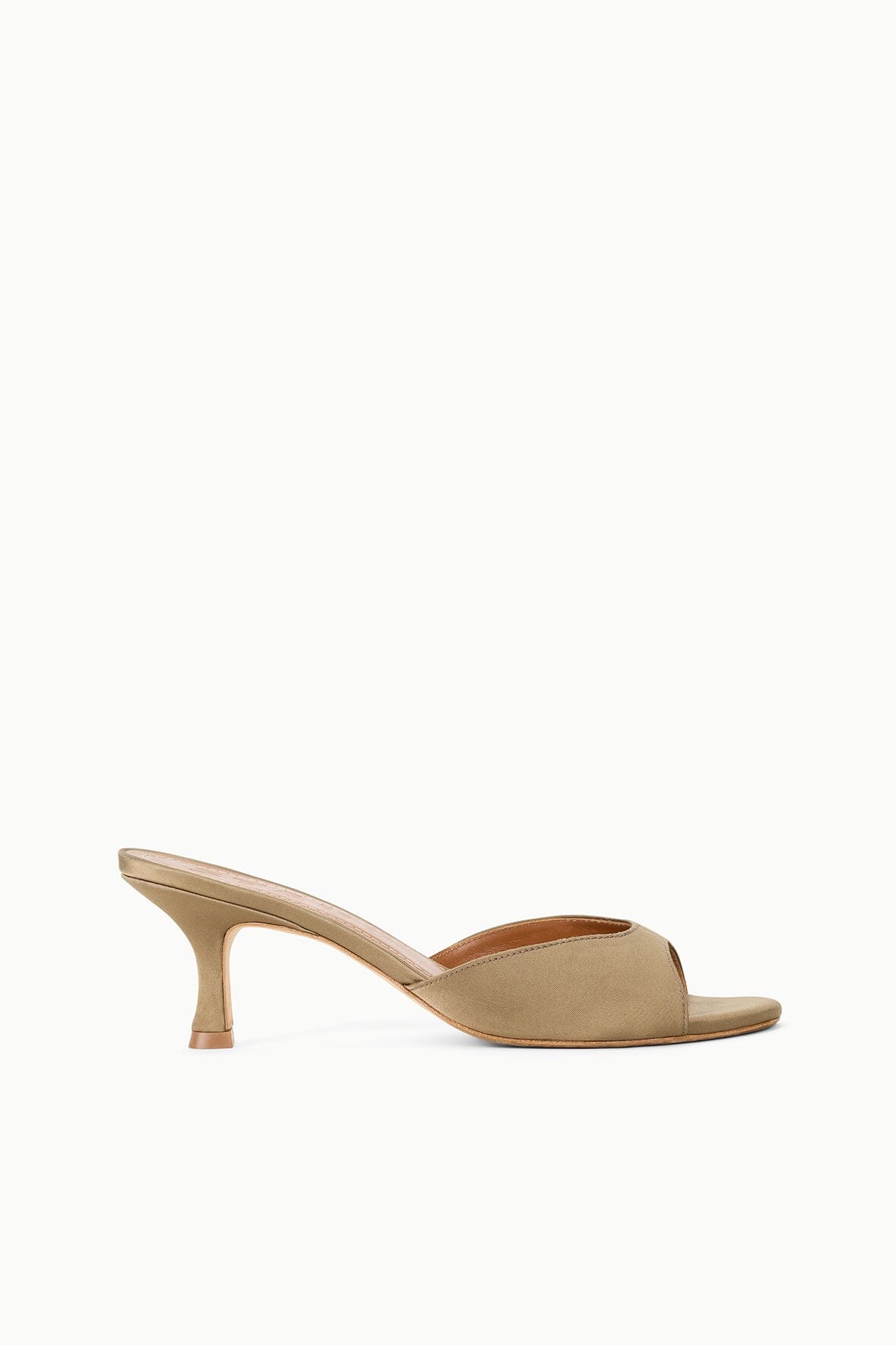 STAUD Shoes Brigitte Satin Mule Truffle