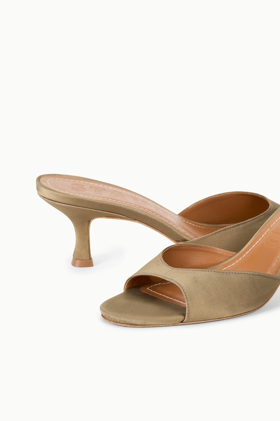 STAUD Shoes Brigitte Satin Mule Truffle
