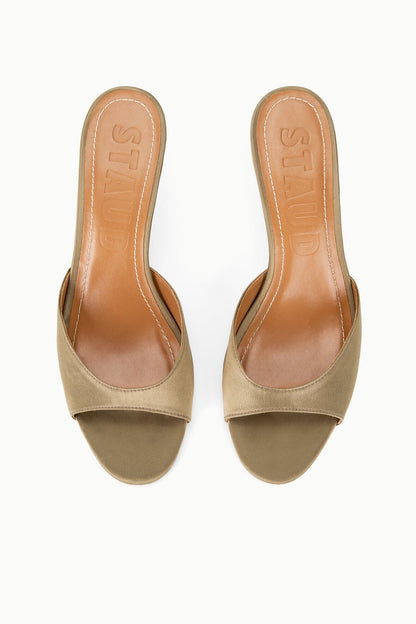 STAUD Shoes Brigitte Satin Mule Truffle