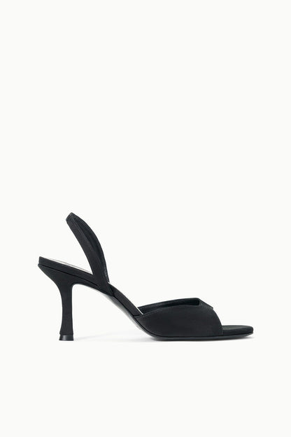 STAUD Shoes Brigitte Heel Black Satin 2