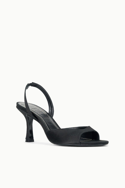 STAUD Shoes Brigitte Heel Black Satin 2
