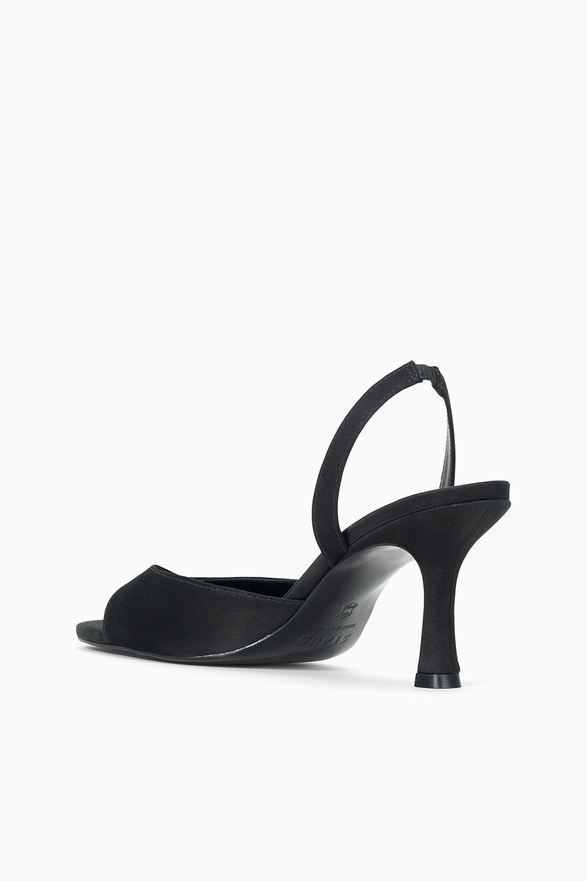 STAUD Shoes Brigitte Heel Black Satin 2