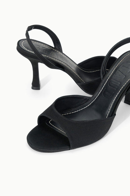 STAUD Shoes Brigitte Heel Black Satin 2