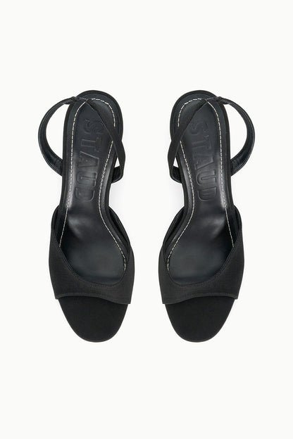 STAUD Shoes Brigitte Heel Black Satin 2