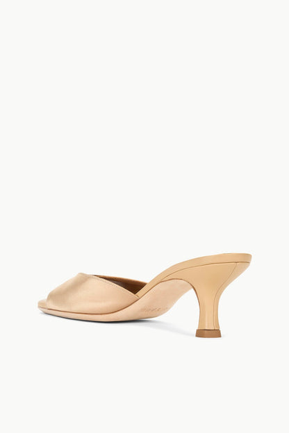 STAUD Shoes Brigitte Satin Mule Camel