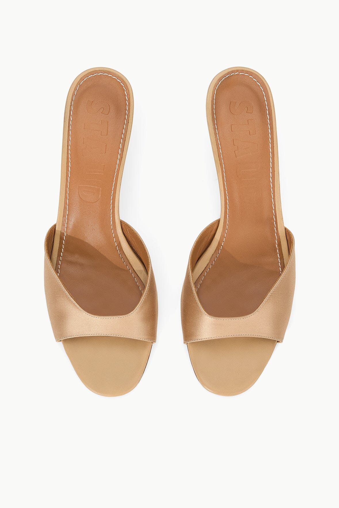 STAUD Shoes Brigitte Satin Mule Camel