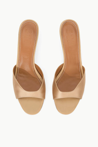 STAUD Shoes Brigitte Satin Mule Camel