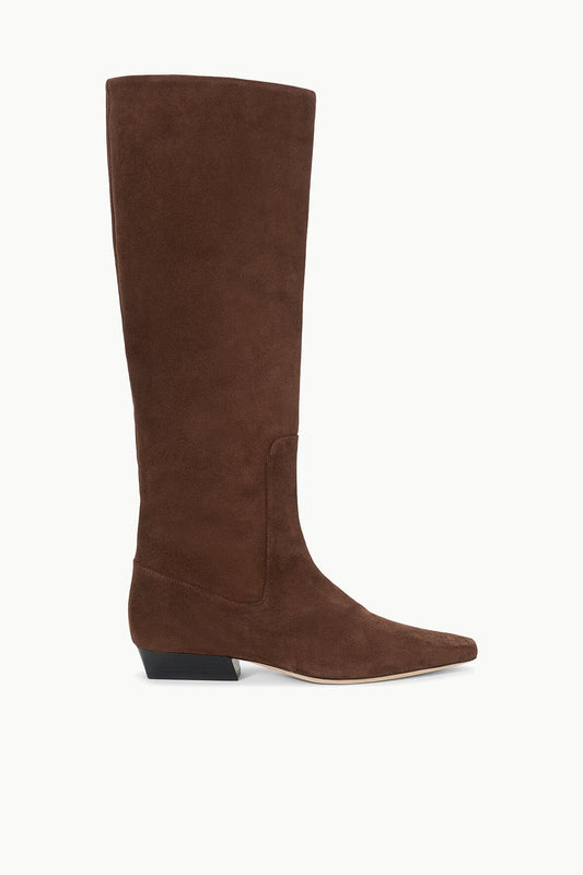 STAUD Shoes Wally Flat Boot Mahogany Suede