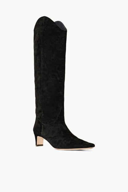 STAUD Shoes Western Wally Boot Black Suede