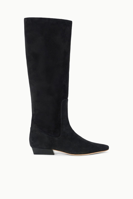 STAUD Shoes Wally Flat Boot Black Suede