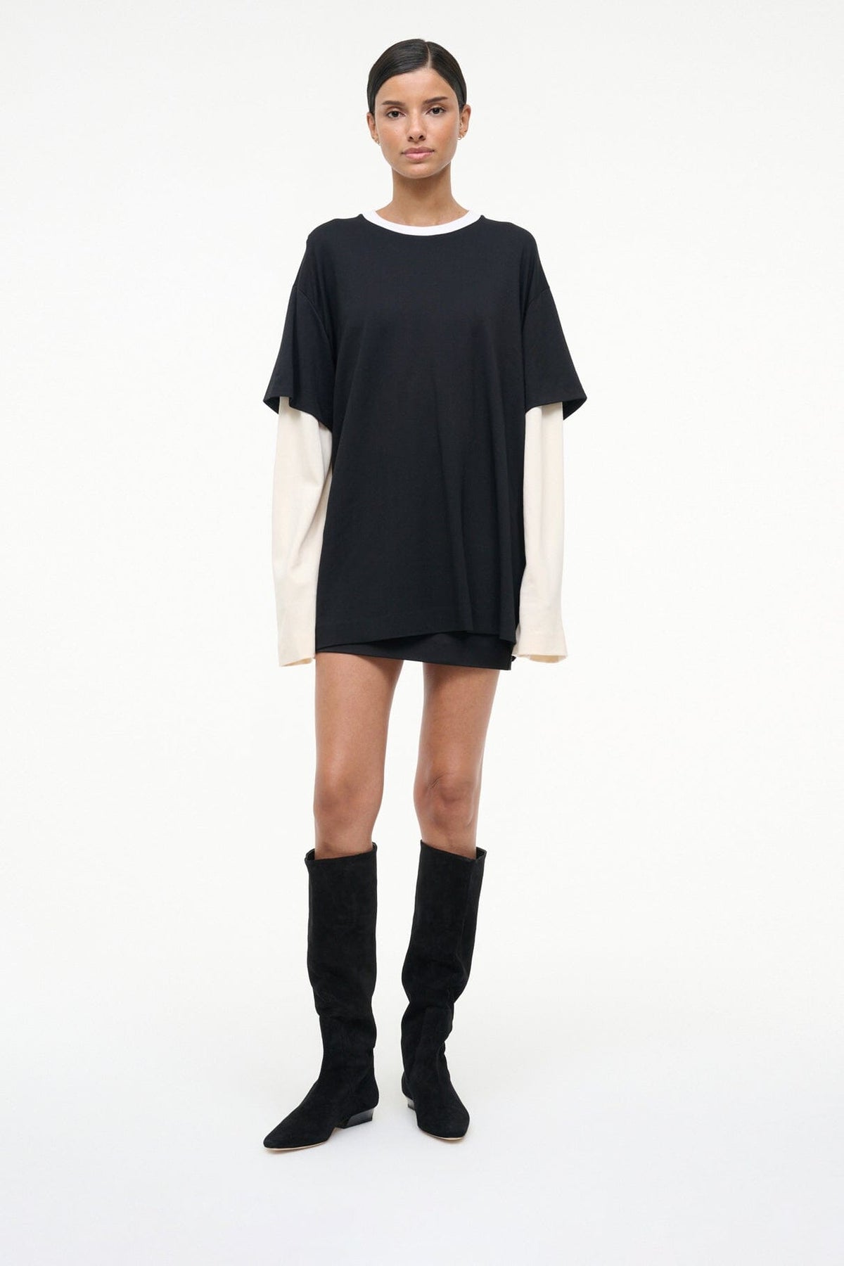 STAUD Shoes Wally Flat Boot Black Suede