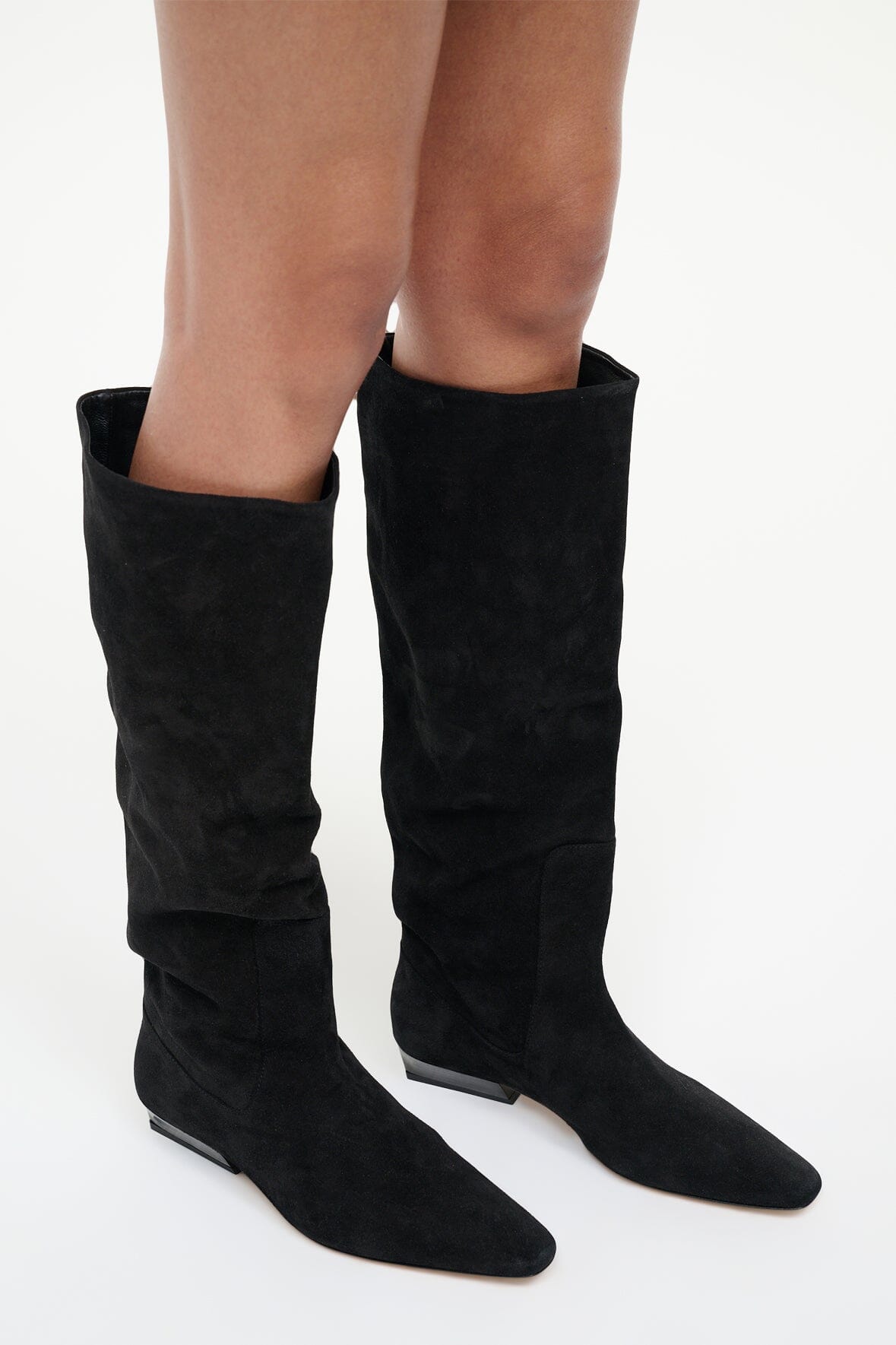 STAUD Shoes Wally Flat Boot Black Suede