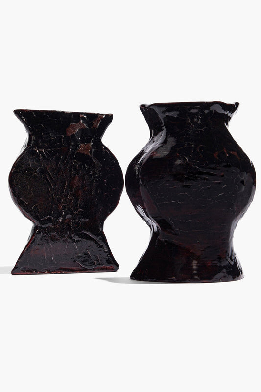 STAUD Home Ceramic Vase Bookends Black