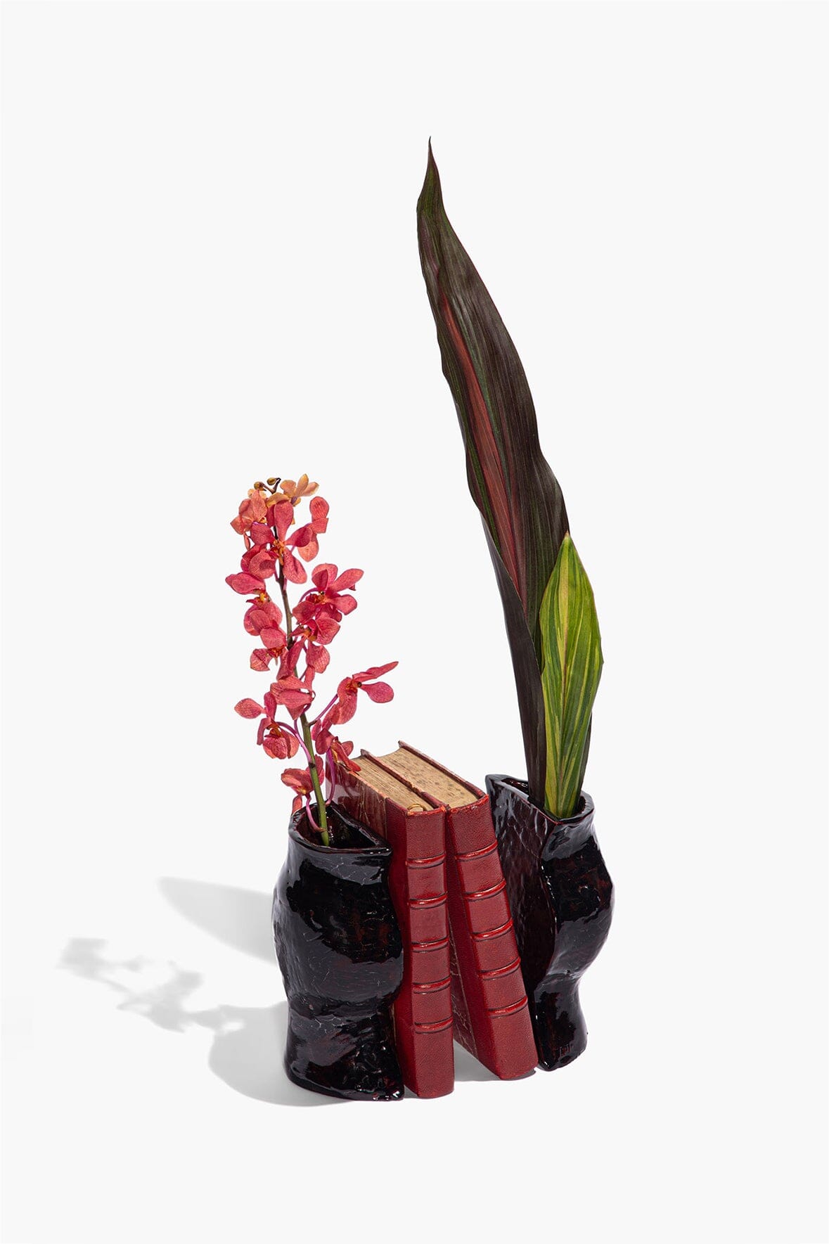 STAUD Home Ceramic Vase Bookends Black