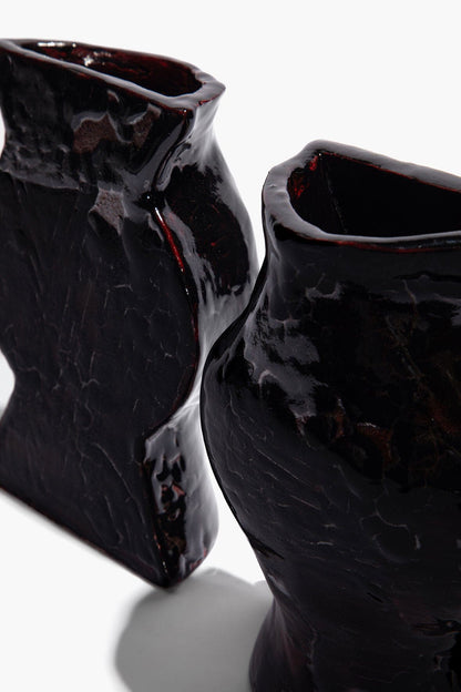STAUD Home Ceramic Vase Bookends Black