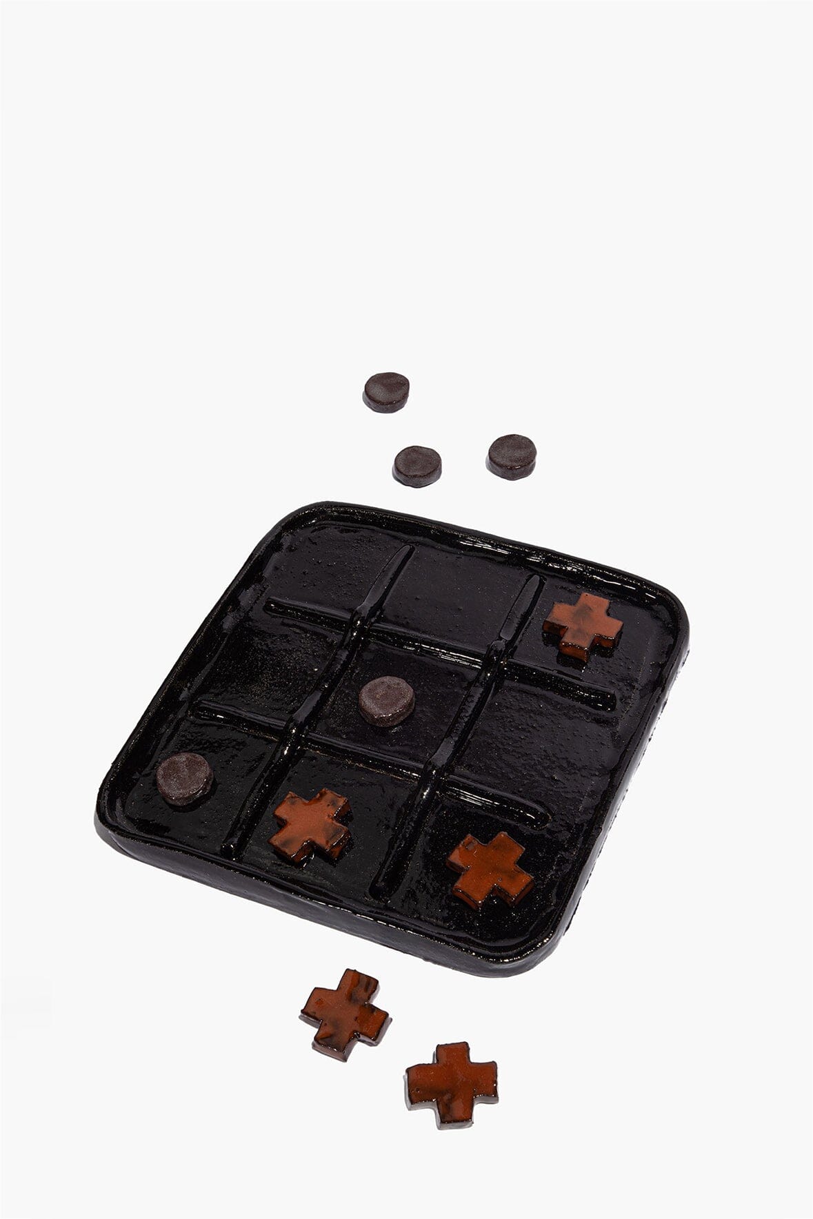 STAUD Home Ceramic Tic Tac Toe Burnt Orange Glaze