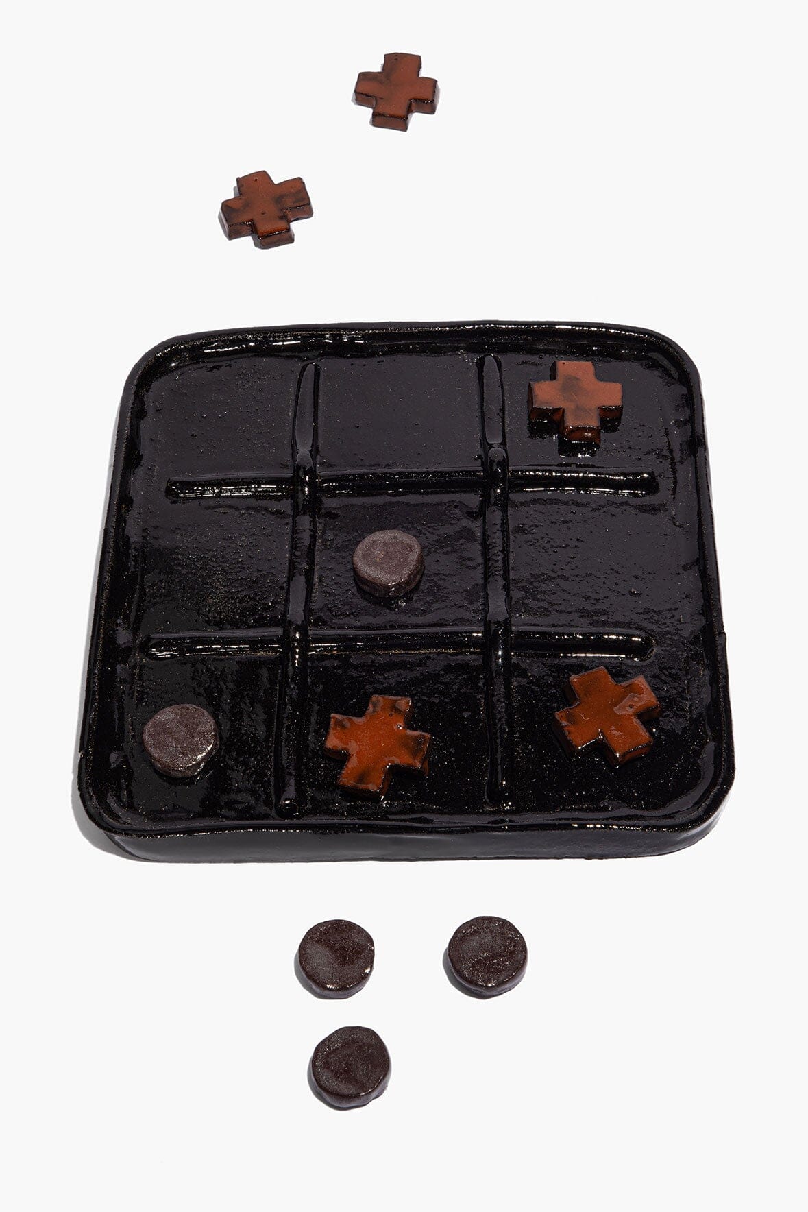 STAUD Home Ceramic Tic Tac Toe Burnt Orange Glaze