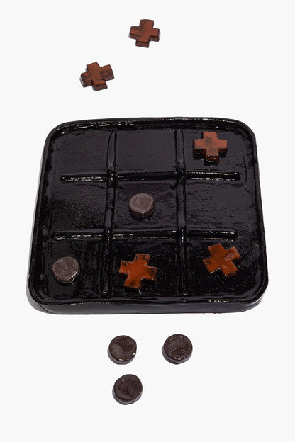STAUD Home Ceramic Tic Tac Toe Burnt Orange Glaze