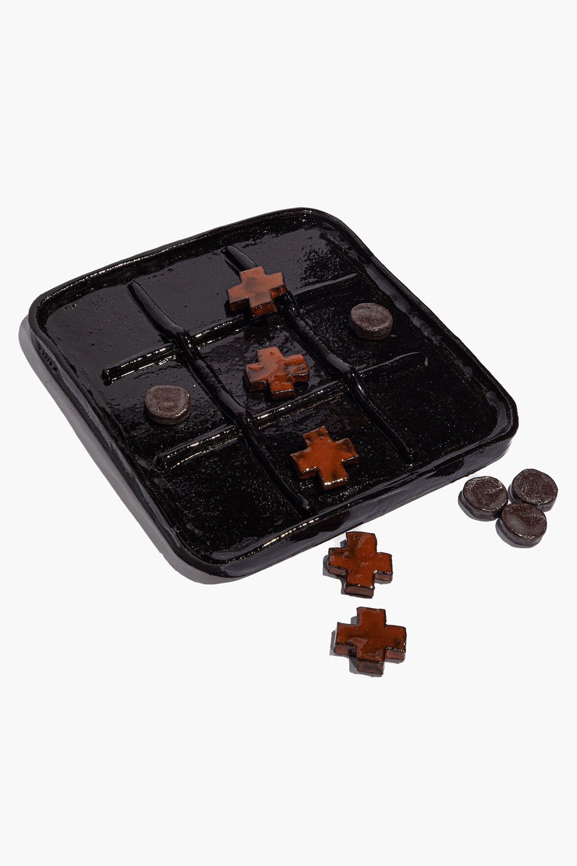 STAUD Home Ceramic Tic Tac Toe Burnt Orange Glaze