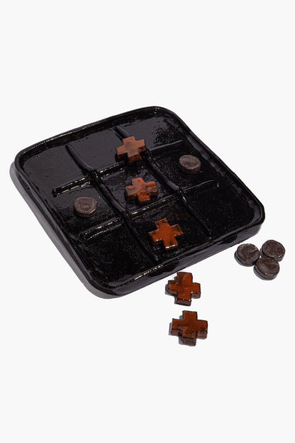 STAUD Home Ceramic Tic Tac Toe Burnt Orange Glaze